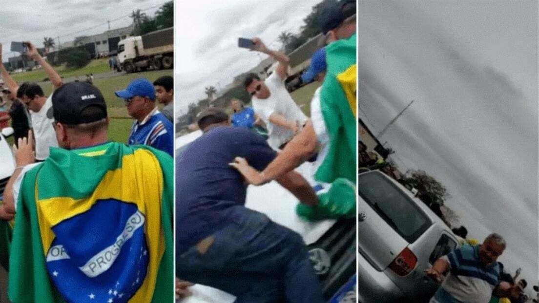 VIDEO: Un coche atropella a toda velocidad a bolsonaristas que bloqueaban una autopista