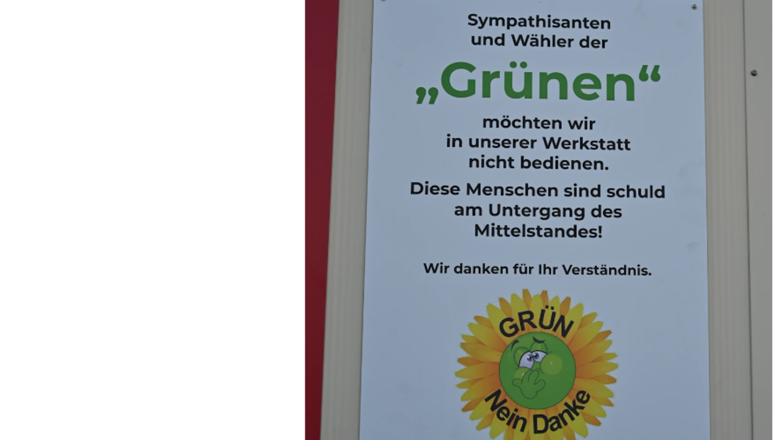 Schwäbischer Handwerksmeister arbeitet nicht mehr für Mitglieder und Wähler der Grünen